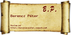 Berencz Péter névjegykártya
