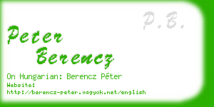 peter berencz business card